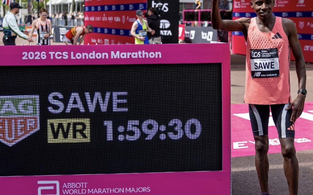 Sebastian Sawe wygrywa London Marathon 2026 z czasem 1:59:30